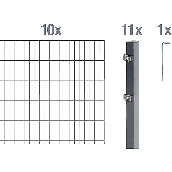 Alberts Doppelstabmattenzaun Grundset, (Set), Höhe: 80-160 günstig online kaufen
