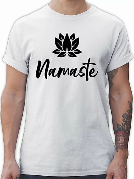 Shirtracer T-Shirt Namaste mit Lotusblüte schwarz Yoga und Wellness Geschen günstig online kaufen