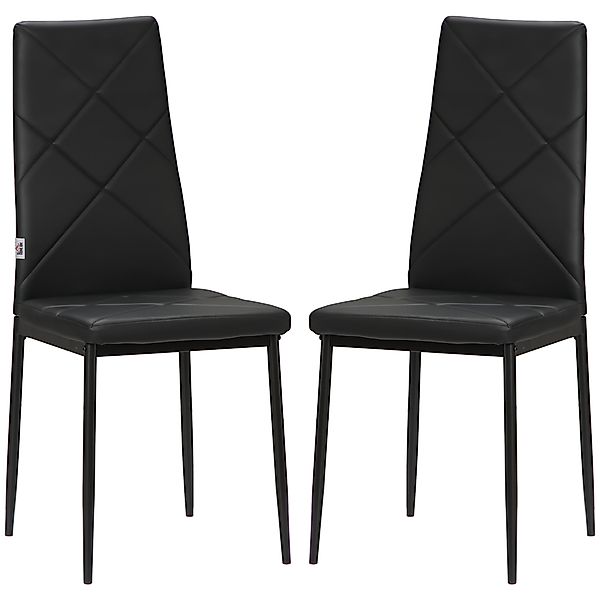 HOMCOM Set 2 Stühle Esszimmer Hoher Rückenlehne, Küchenstühle Kunstleder Di günstig online kaufen