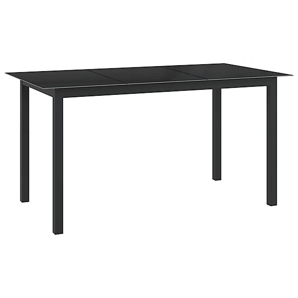 vidaXL Gartentisch Schwarz 150x90x74 cm Aluminium und Glas 312201 günstig online kaufen