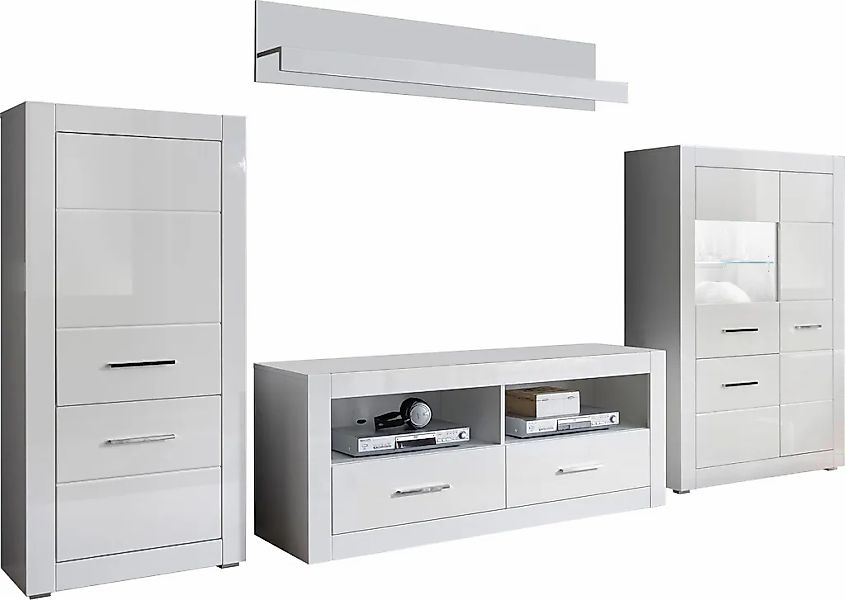 Home affaire Wohnwand "BIANCO" Set, 4 Stk. tlg. günstig online kaufen