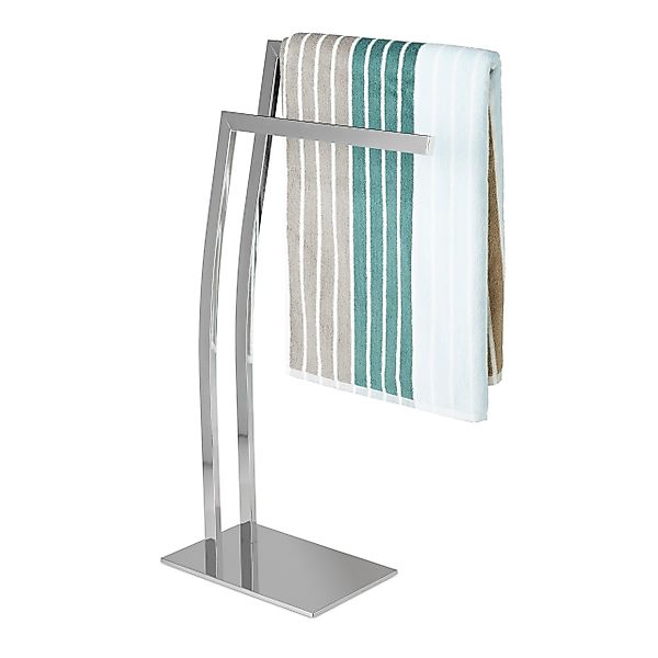 relaxdays Handtuchständer Handtuchhalter Edelstahl WIMEDO, Silber günstig online kaufen
