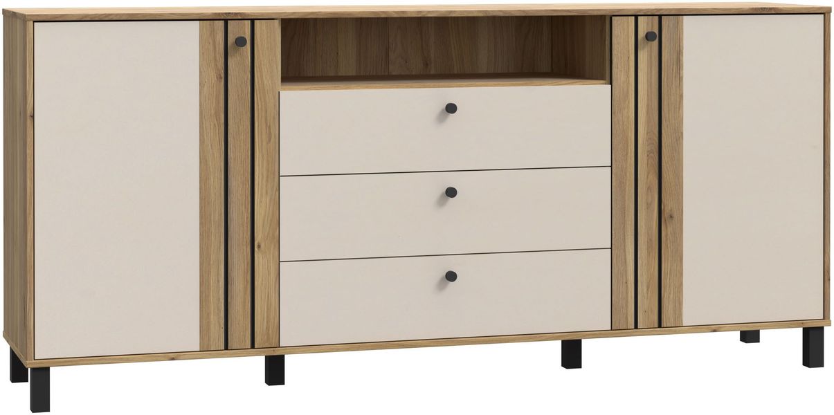 FORTE Sideboard "Killarney" großes Sideboard, Stauraum, Soft Close, Metallg günstig online kaufen