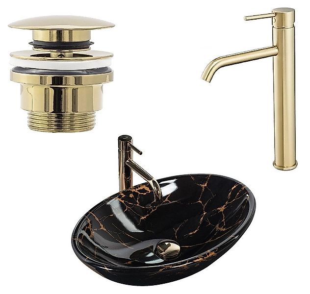 wohnwerk.idee Aufsatzwaschbecken Waschbecken Design Keramik Pamela Schwarz günstig online kaufen