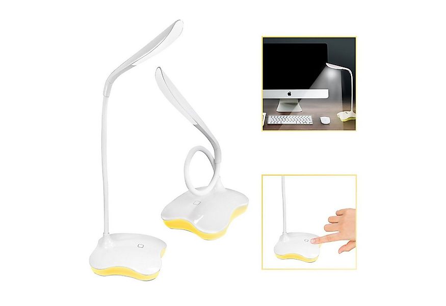 EAXUS LED Schreibtischlampe 2in1 USB Tischleuchte / Nachttischlampe in Weiß günstig online kaufen