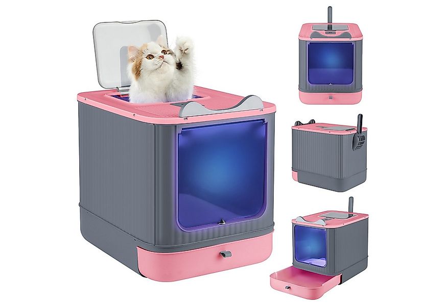 JEOBEST Katzentoilette Katzenklo mit UV-Sterilisation und Deckel Aktivkohle günstig online kaufen