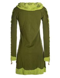Vishes Jerseykleid Blumenkleid Langarm-Shirtkleid mit Schalkragen günstig online kaufen