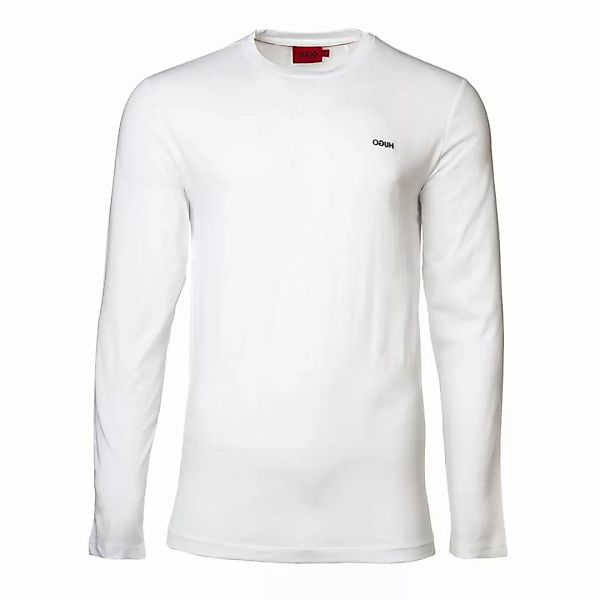 HUGO Herren T-Shirt - DEROL212, Rundhals, Longsleeve, Logo-Print, Baumwolle günstig online kaufen