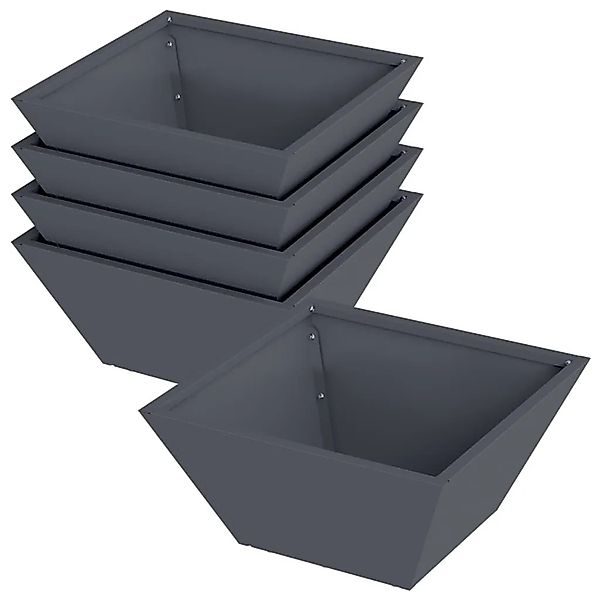 vidaXL Garten-Pflanzgefäß 5 Stk Anthrazit 35 x 35 x 15 cm 873801 günstig online kaufen
