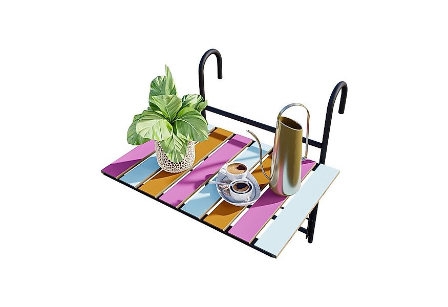 en.casa Balkonhängetisch, »Petäjävesi« klappbar Holz 60 x 40 x 58 cm Mehrfa günstig online kaufen