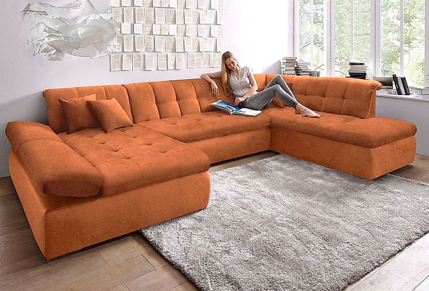 DOMO collection Wohnlandschaft »NMoric im XXL-Format, B/T/H: 353/216/80 cm, günstig online kaufen