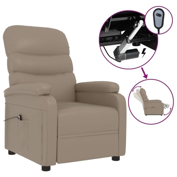 vidaXL Sessel Relaxsessel Elektrisch Cappuccino-Braun Kunstleder günstig online kaufen
