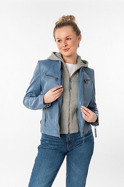 Mauritius Lederjacke NOLA Two-in-One Style - mit abnehmbarer Jersey-Kapuze günstig online kaufen