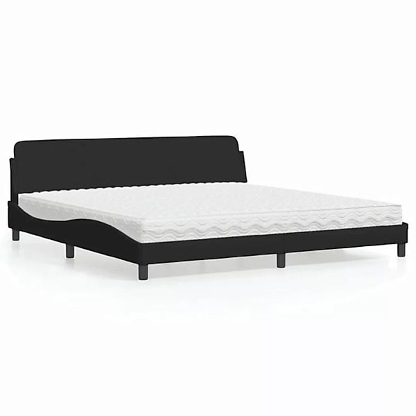 vidaXL Bett Bett mit Matratze Schwarz 200x200 cm Stoff günstig online kaufen