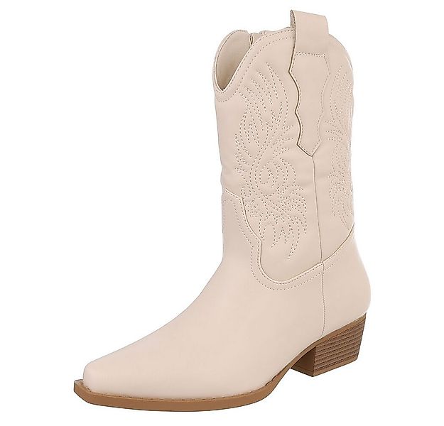 Ital-Design Stilvolle Damenstiefel mit Stickdetails und Reißverschluss West günstig online kaufen