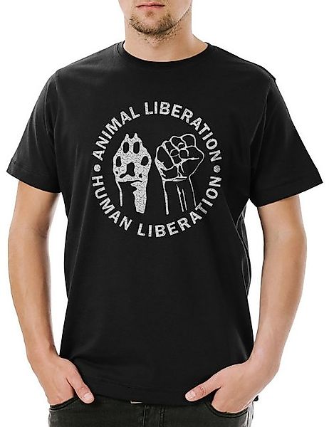 Urban Backwoods Print-Shirt Animal Liberation Herren T-Shirt Vegan Vegetari günstig online kaufen