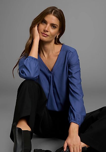DELMAO Schlupfbluse in femininer Form mit matter nicht glänzender Optik günstig online kaufen