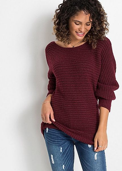 bonprix Strickpullover strukturierte Strickqualität, mit U-Boot-Ausschnitt günstig online kaufen