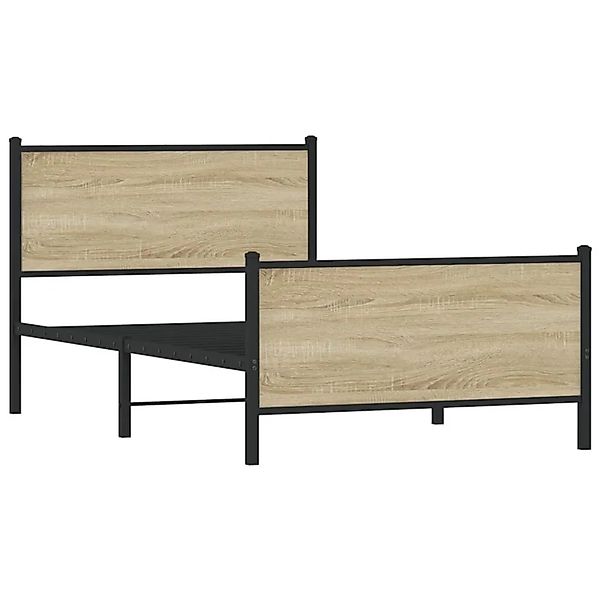 vidaXL Metallbett ohne Matratze Sonoma-Eiche 100x190 cm 4007728 günstig online kaufen