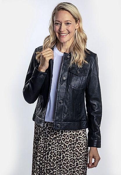 18N62 Lederjacke NEBARBADOS (1-St) in Jeansjacken-Optik aus leichtem Lammna günstig online kaufen