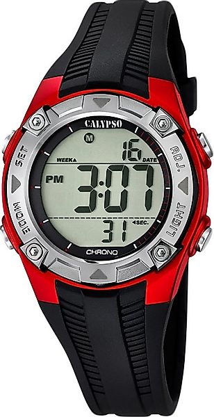 Calypso Digitaluhr K5685-6 Rot Kunststoffband Schwarz 36,6 mm günstig online kaufen