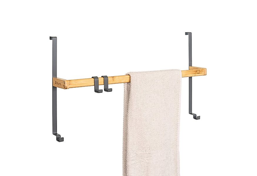 eluno Türregal aus Metall und Bambus, 1 Handtuchstange, 2 Haken günstig online kaufen