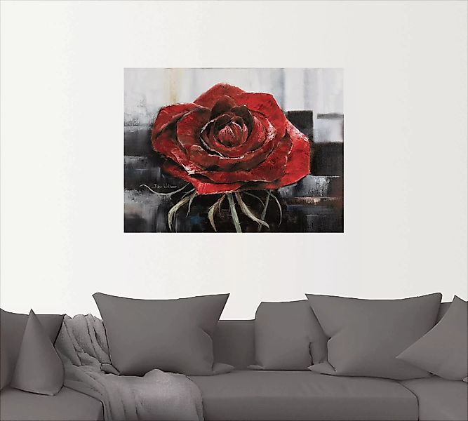 Artland Wandbild »Blühende rote Rose«, Blumen, (1 St.) günstig online kaufen