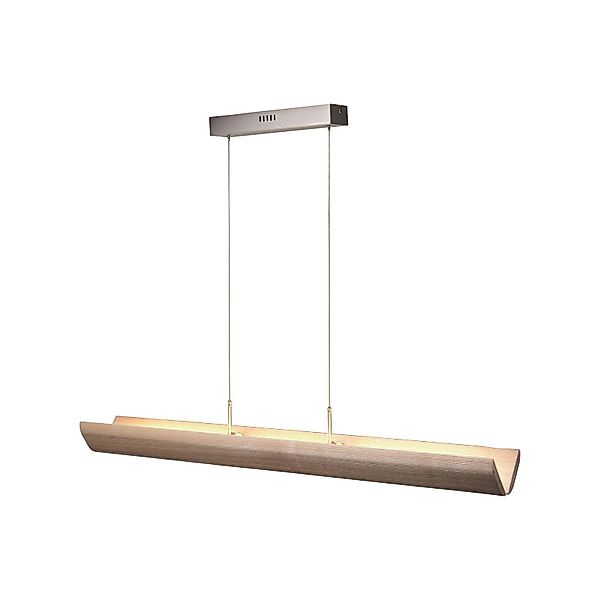 LED-Hängelampe Monterra, Länge 132 cm, braun, Holz günstig online kaufen