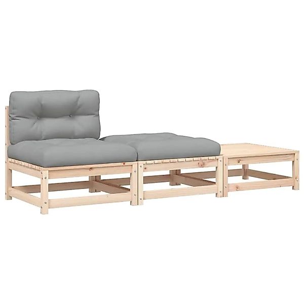 vidaXL Gartensofa ohne Armlehnen mit Kissen und Hockern 838142 günstig online kaufen