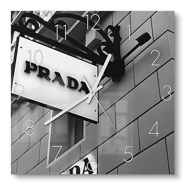 DEQOART Wanduhr 'Prada Monochrome' (Glas Glasuhr günstig online kaufen