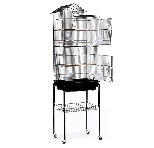 JEOBEST Vogelkäfig Vogelbauer Vogelvoliere, Voliere mit Ständer, Vogel-Futt günstig online kaufen