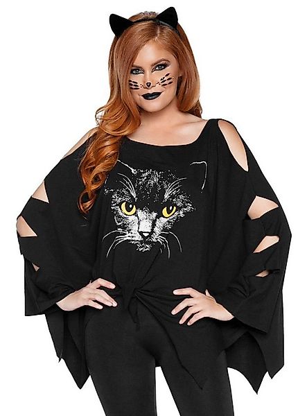 Leg Avenue Kostüm Katze Poncho-Shirt - Kostüm Fasching Halloween, Einfach s günstig online kaufen