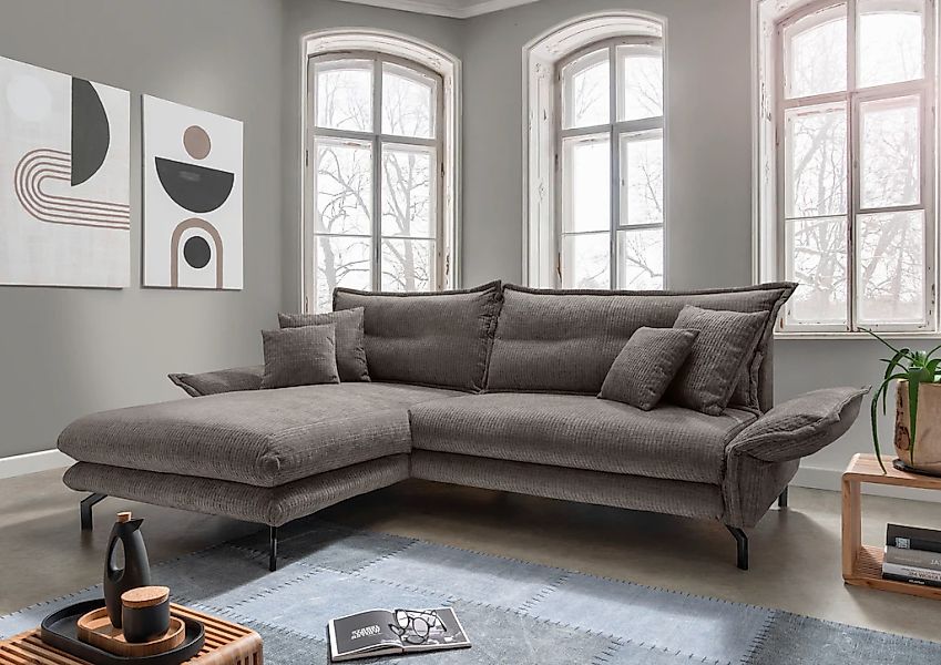 Home affaire Ecksofa "LAVA Breite 255 cm, modern und elegant, aktuelle Kiss günstig online kaufen