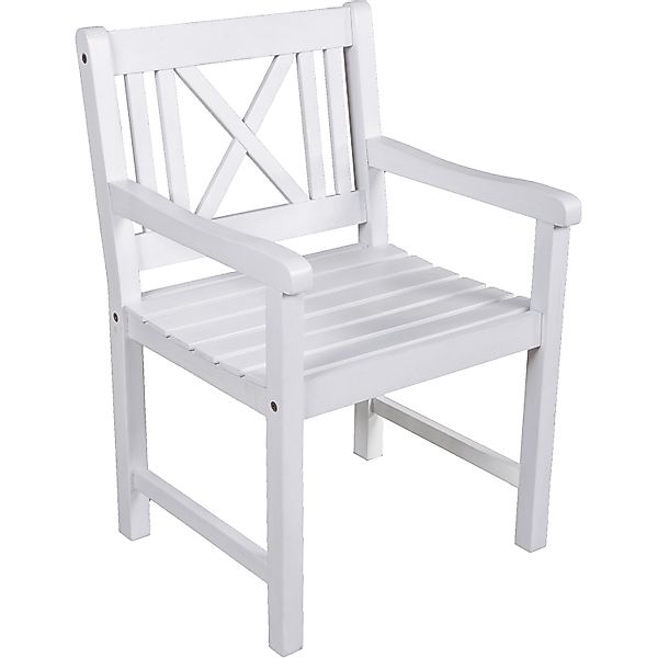 Garden Pleasure Armstuhl Malmö 58 cm x 89 cm x 56 cm Weiß FSC® günstig online kaufen