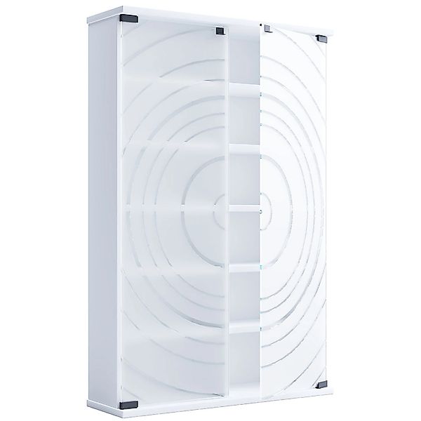 ebuy24 TilanoL Vitrinenschrank CD DVD 6 Ablagen 2 Türen Weiß günstig online kaufen