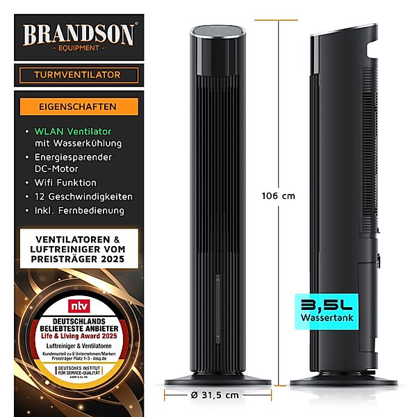 Brandson Ventilatorkombigerät 3,5L Wassertank, mobiler Luftkühler günstig online kaufen
