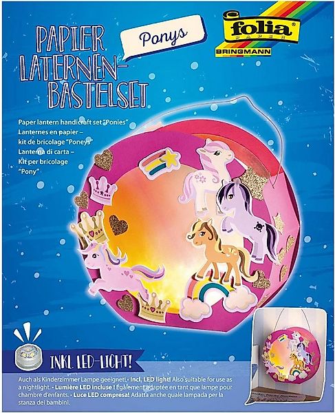 Folia Umzugslaterne folia Laternen-Bastelset "PONY", pink günstig online kaufen