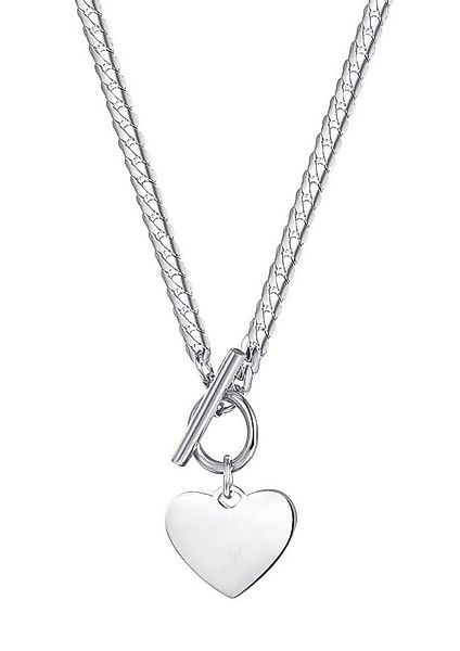 Hey Happiness Herzkette mit Herz Anhänger & Knebelverschluss, T-Steg Edelst günstig online kaufen