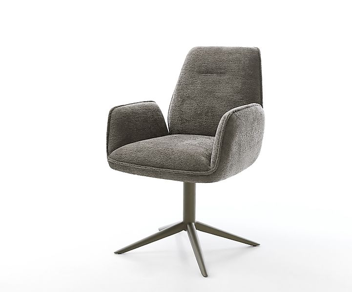 Drehstuhl Zoa-Flex Bouclé Soft Schlamm Fußkreuz Effektfinish Titan 360° dre günstig online kaufen