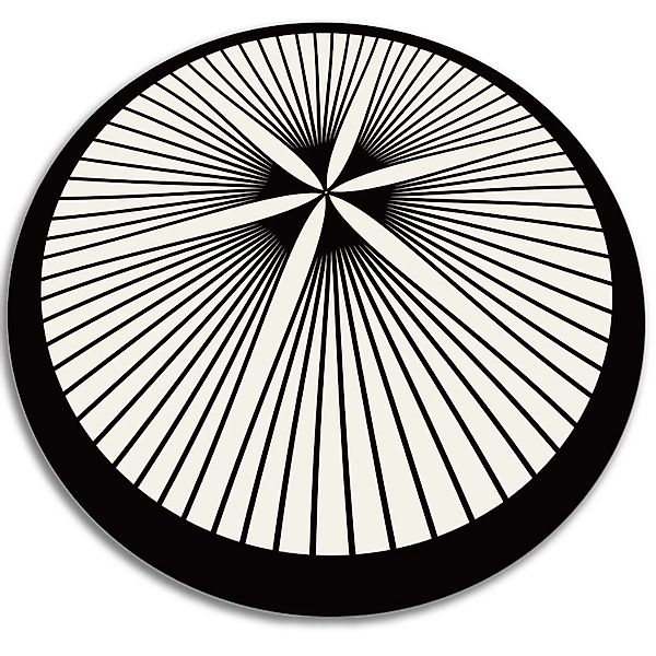 Tulup Teppich Florale Linien PVC Vloer Mat 130x130 cm Schwarz PVC Floor Mat günstig online kaufen