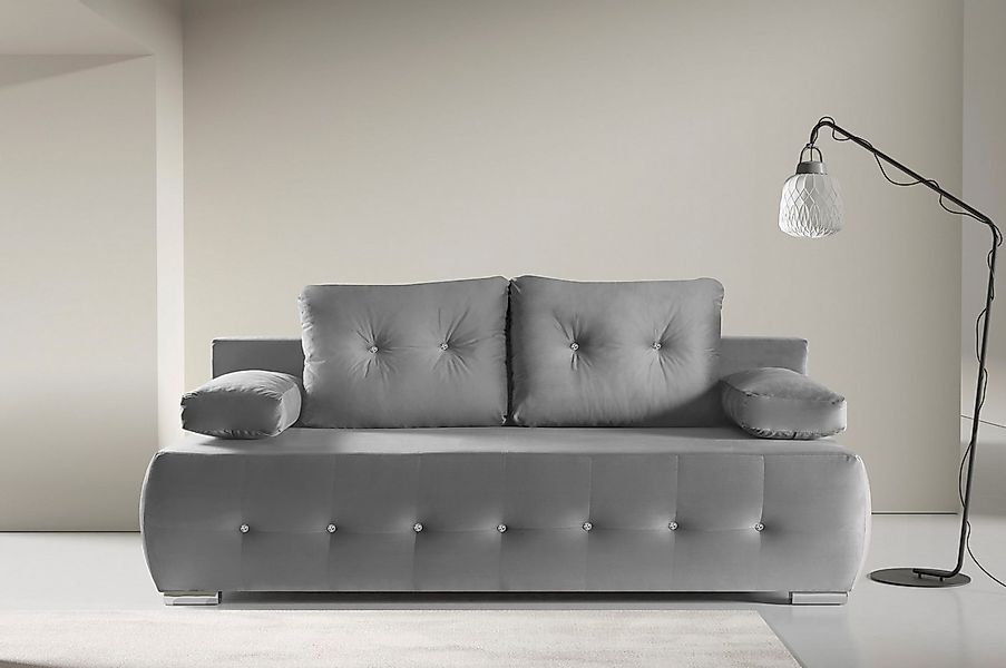 WERK2 Schlafsofa Monaco Design Bettsofa, pflegeleichter Samtoptik Bezug, Br günstig online kaufen