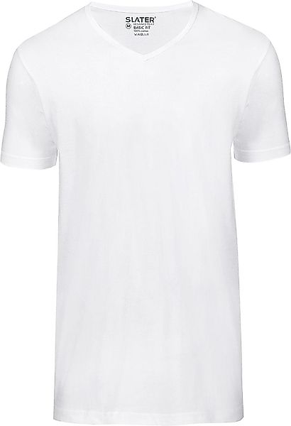 Slater 2er-Pack Basic Fit T-shirt V-Ausschnitt Weiß - Größe S günstig online kaufen