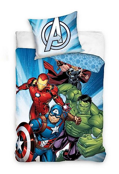 Carbotex Bettwäsche Marvel Avengers - Wende-Bettwäsche-Set, 135x200 & 80x80 günstig online kaufen