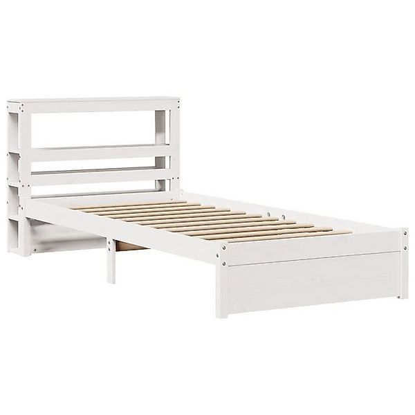 vidaXL Bett Bettgestell mit Kopfteil ohne Matratze Weiß 100x200 cm günstig online kaufen