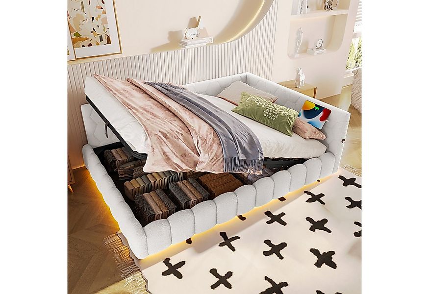 Flieks Daybett, Hydraulisches Polsterbett Tagesbett Schlafsofa 140x200cm mi günstig online kaufen