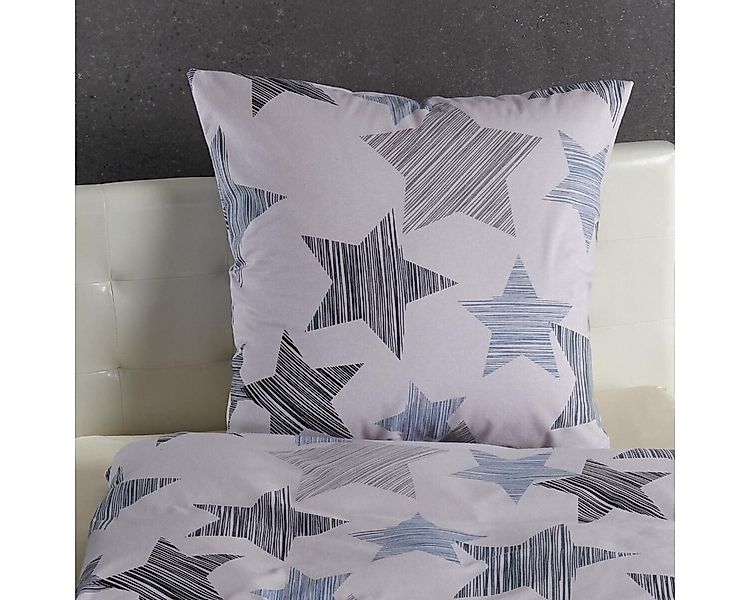 TRAUMSCHLAF Bettwäsche Sterne blau, Biber, 2 teilig, hochwertige Biber Qual günstig online kaufen