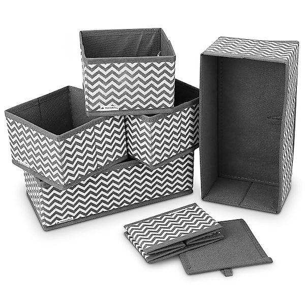 Navaris Aufbewahrungsbox Stoffboxen-Organizer - 6 Stück günstig online kaufen
