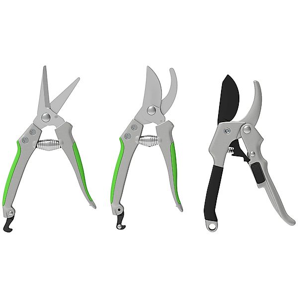 Outsunny Set mit 3 Gartenscheren, Gartenschneide-Set, Amboss-Gartenschere, günstig online kaufen