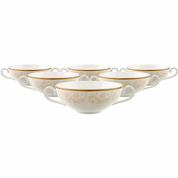 Villeroy & Boch Tasse »Suppen-Obertassen Ivoire 200 ml 6er Set weiß-gold« günstig online kaufen