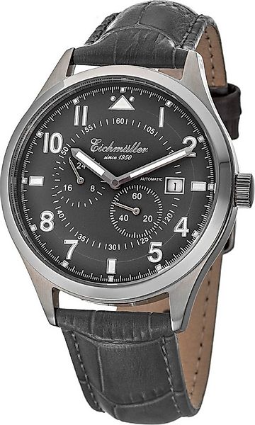 Eichmüller Automatikuhr Herrenuhr Zifferblatt Grau, 41 mm, Graues Lederband günstig online kaufen